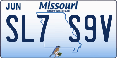 MO license plate SL7S9V