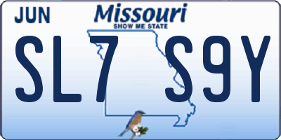 MO license plate SL7S9Y