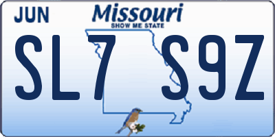 MO license plate SL7S9Z