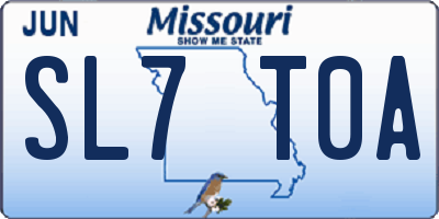 MO license plate SL7T0A