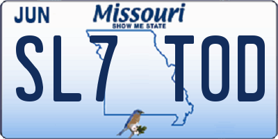 MO license plate SL7T0D