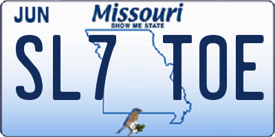 MO license plate SL7T0E