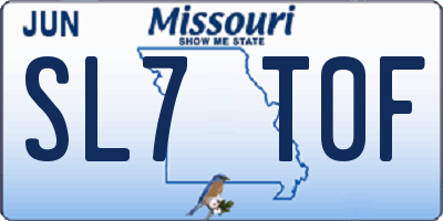 MO license plate SL7T0F