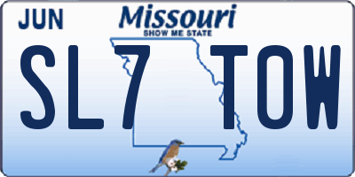 MO license plate SL7T0W