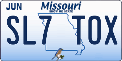 MO license plate SL7T0X