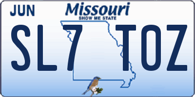 MO license plate SL7T0Z