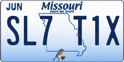 MO license plate SL7T1X