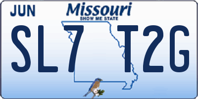 MO license plate SL7T2G
