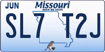 MO license plate SL7T2J