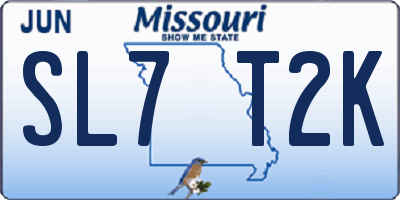 MO license plate SL7T2K