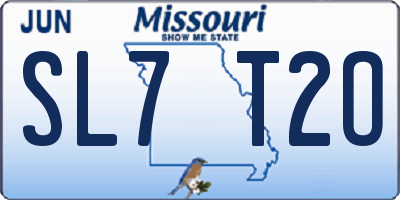 MO license plate SL7T2O