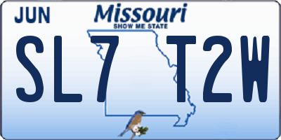 MO license plate SL7T2W