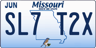 MO license plate SL7T2X