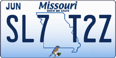 MO license plate SL7T2Z
