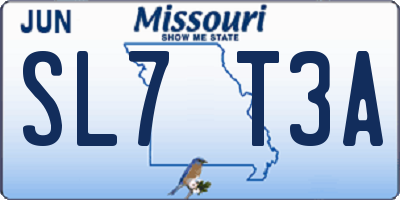 MO license plate SL7T3A