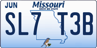MO license plate SL7T3B
