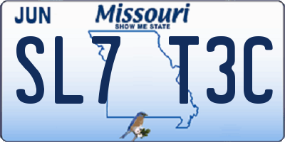 MO license plate SL7T3C