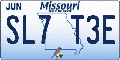 MO license plate SL7T3E