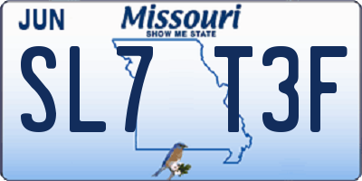 MO license plate SL7T3F