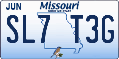 MO license plate SL7T3G