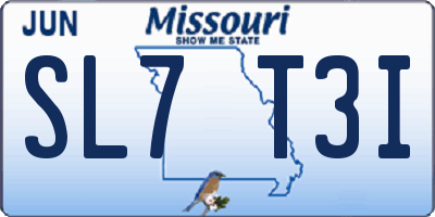MO license plate SL7T3I