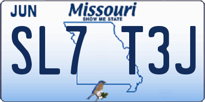 MO license plate SL7T3J
