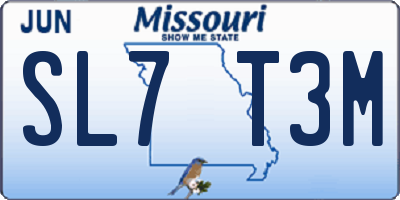 MO license plate SL7T3M