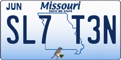 MO license plate SL7T3N