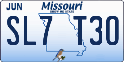 MO license plate SL7T3O