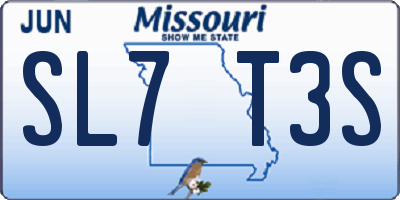 MO license plate SL7T3S