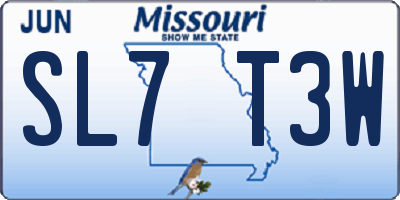 MO license plate SL7T3W