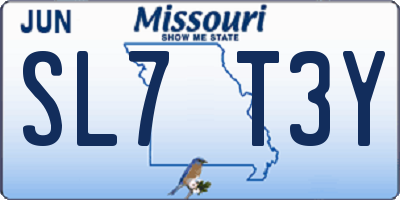 MO license plate SL7T3Y