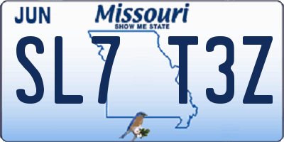 MO license plate SL7T3Z