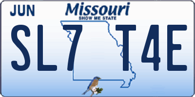 MO license plate SL7T4E