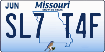 MO license plate SL7T4F