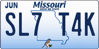 MO license plate SL7T4K