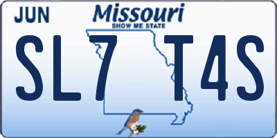 MO license plate SL7T4S
