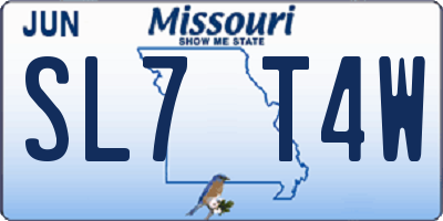 MO license plate SL7T4W