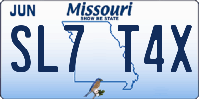 MO license plate SL7T4X