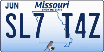 MO license plate SL7T4Z