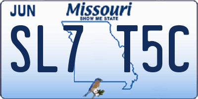 MO license plate SL7T5C