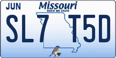 MO license plate SL7T5D