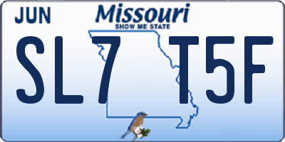 MO license plate SL7T5F
