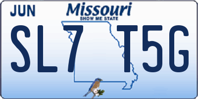 MO license plate SL7T5G