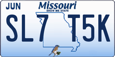 MO license plate SL7T5K