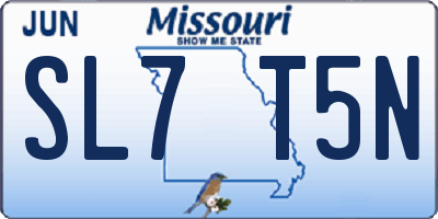 MO license plate SL7T5N