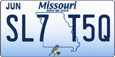 MO license plate SL7T5Q