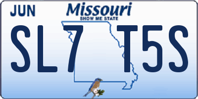 MO license plate SL7T5S