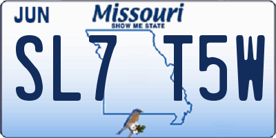 MO license plate SL7T5W