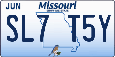 MO license plate SL7T5Y